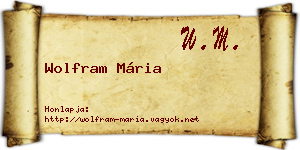 Wolfram Mária névjegykártya